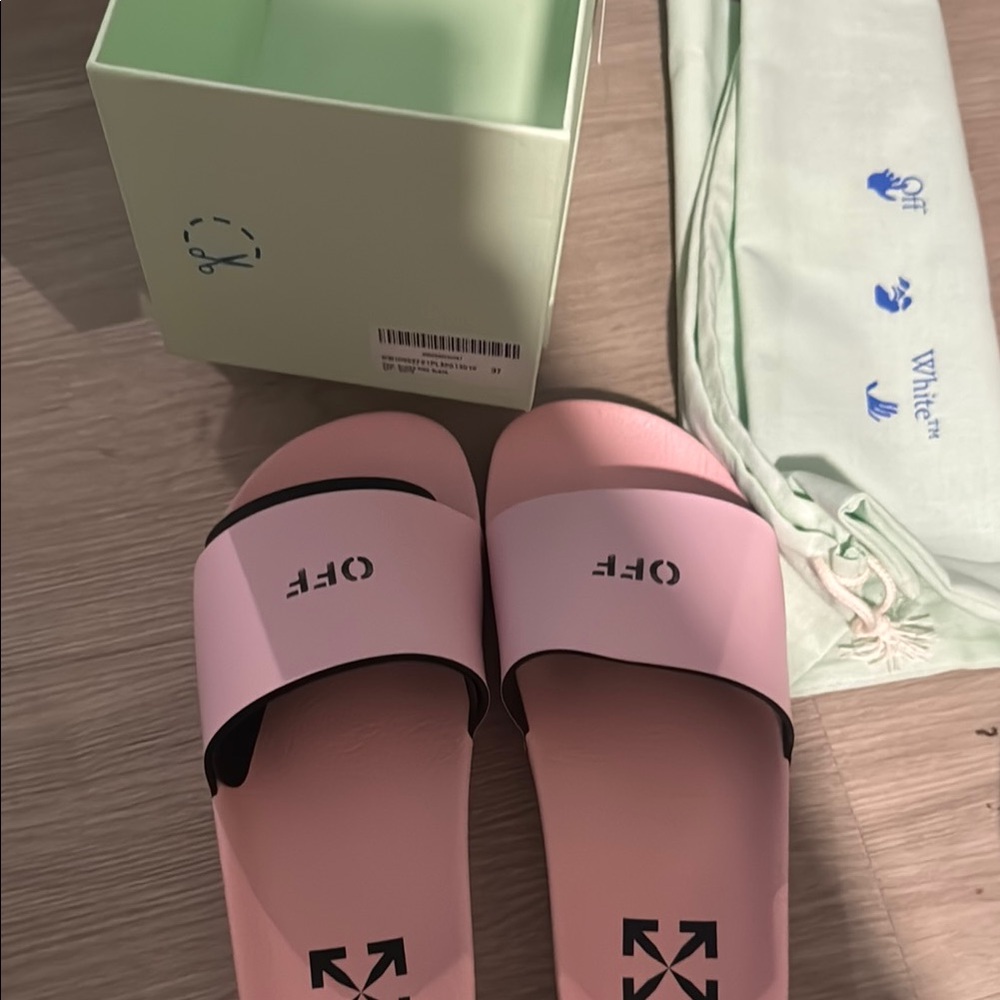 Off-White Light Pink Slides